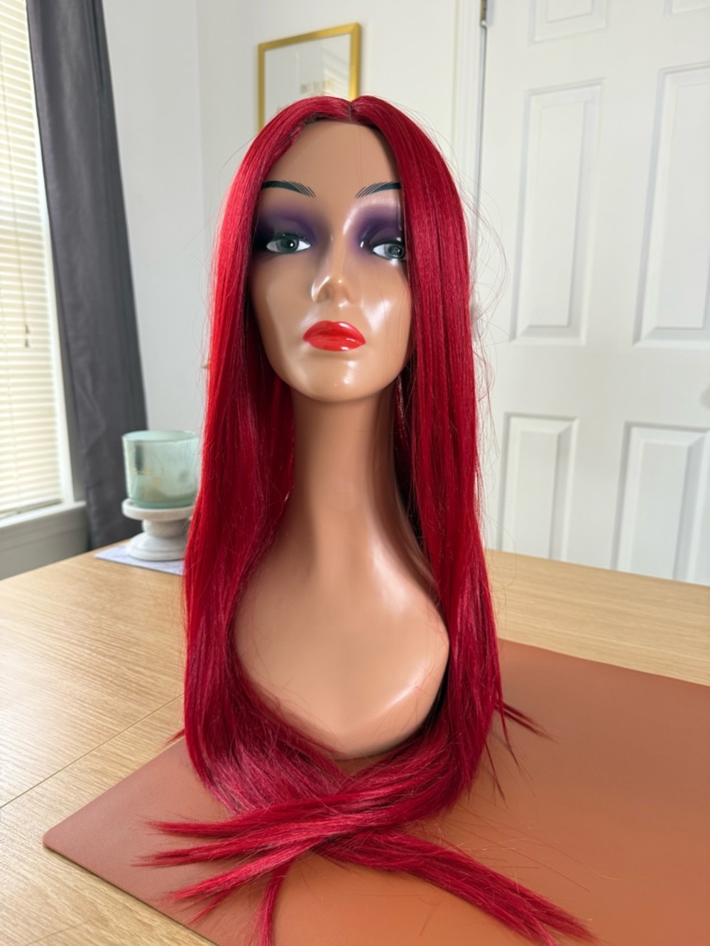 Red Long Straight Women’s Wig - Unbranded